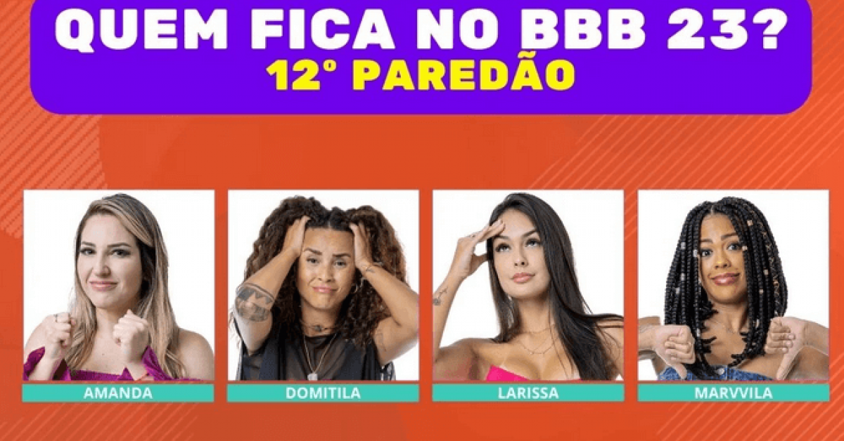 Enquete Bbb 23 12º Paredão Amanda Domitila Larissa Ou Marvvila Quem